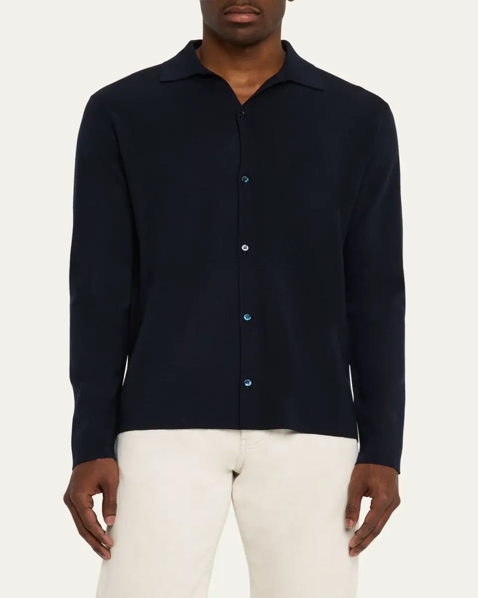 Maurizio Baldassari Men's Wool Knit Overshirt | Thumbnail 4