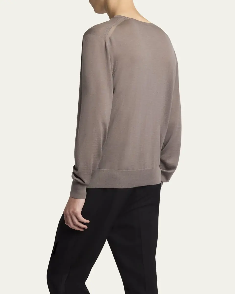 Saint Laurent Men's Fine-Gauge Crew Sweater | Thumbnail 3