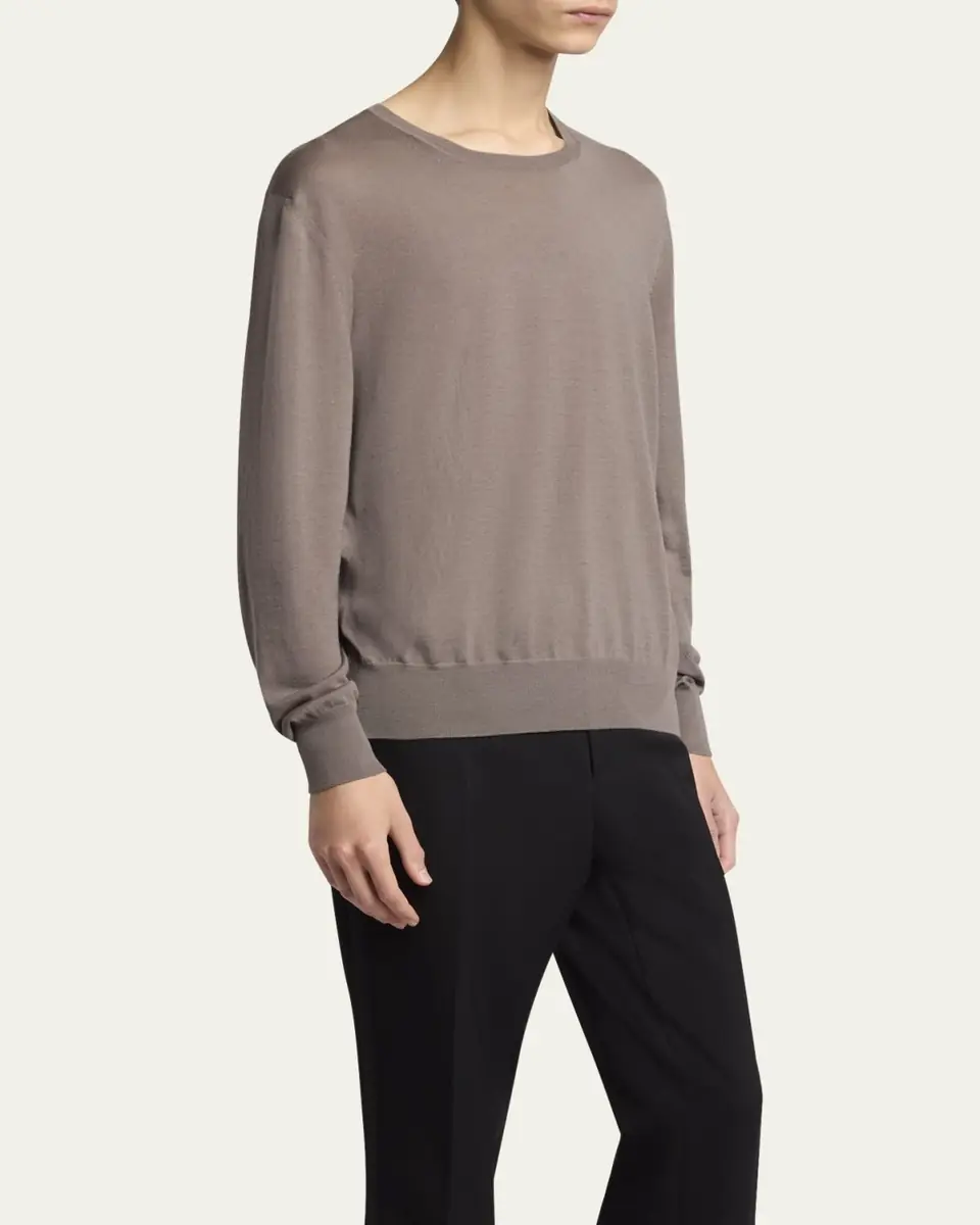 Saint Laurent Men's Fine-Gauge Crew Sweater | Thumbnail 4