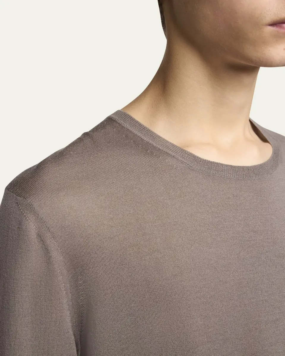 Saint Laurent Men's Fine-Gauge Crew Sweater | Thumbnail 5