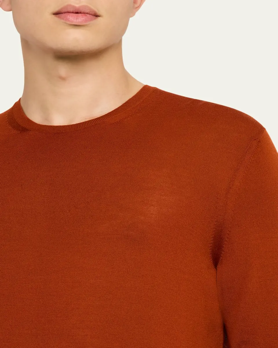Saint Laurent Men's Fine-Gauge Crew Sweater | Thumbnail 9