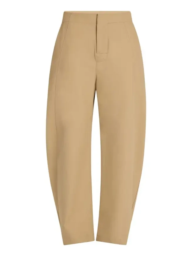 Fluid Cotton Twill Wide Leg Trousers