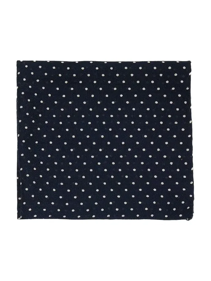 Men's Wool and Cashmere Polka Dot Pocket Square