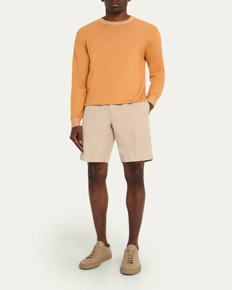 Fioroni Men's Cotton and Cashmere Duvet Vanise Crewneck Sweater | Thumbnail 6 Fioroni Men's Cotton and Cashmere Duvet Vanise Crewneck Sweater | Thumbnail 6