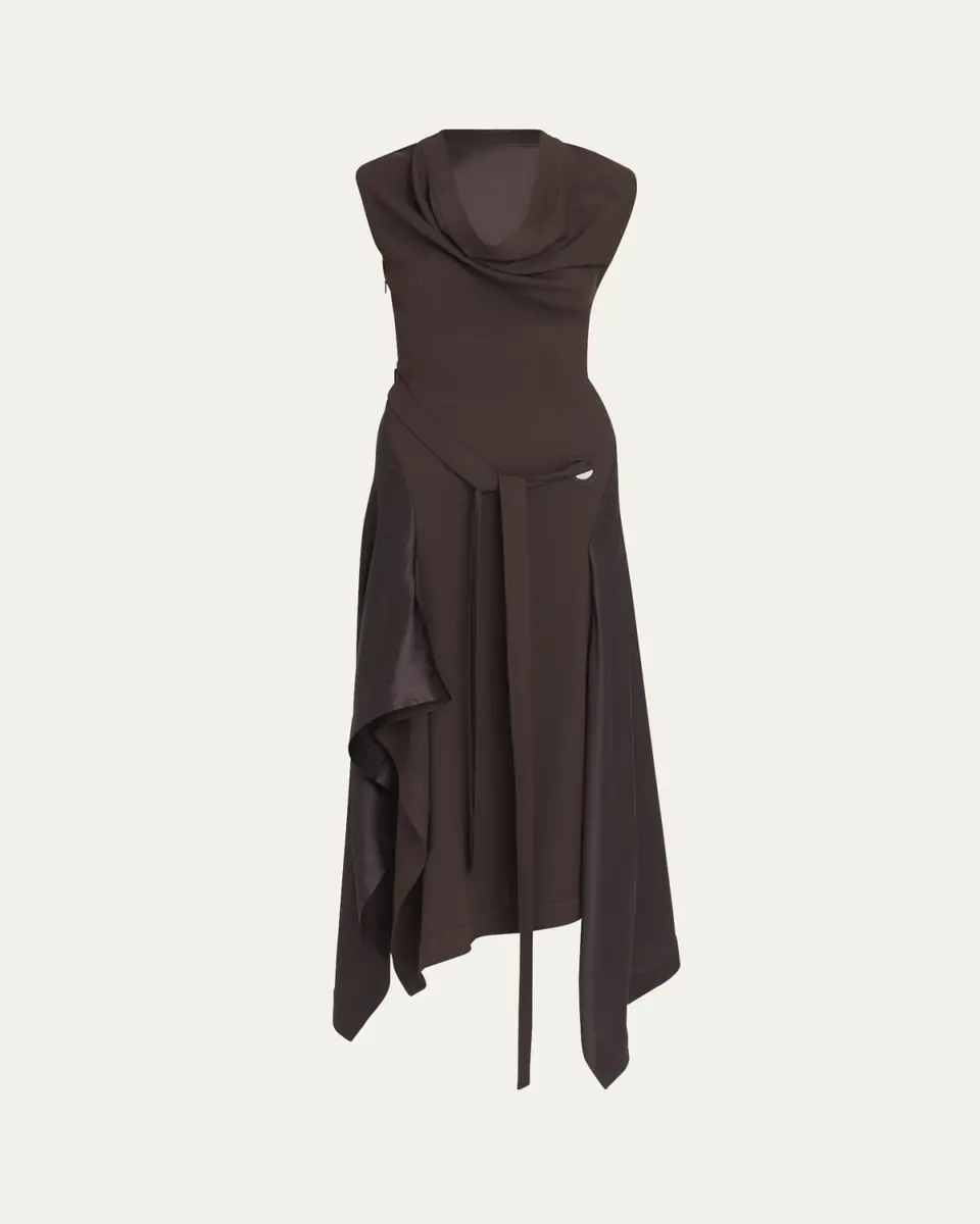 Ferragamo Handkerchief Hem Stretch Cady Dress | Thumbnail 5 Ferragamo Handkerchief Hem Stretch Cady Dress | Thumbnail 5