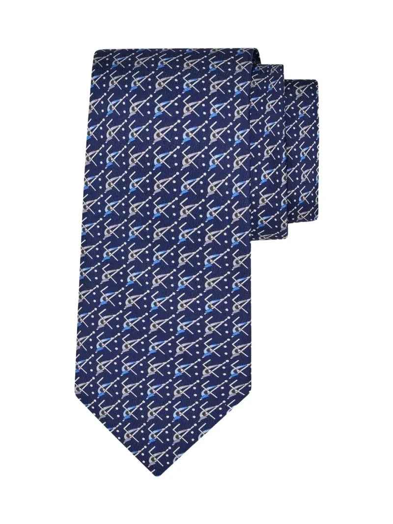 Ferragamo Men's Billiards Micro-Print Tie