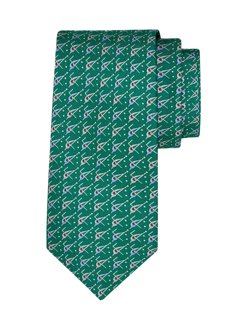 Ferragamo Men's Billiards Micro-Print Tie