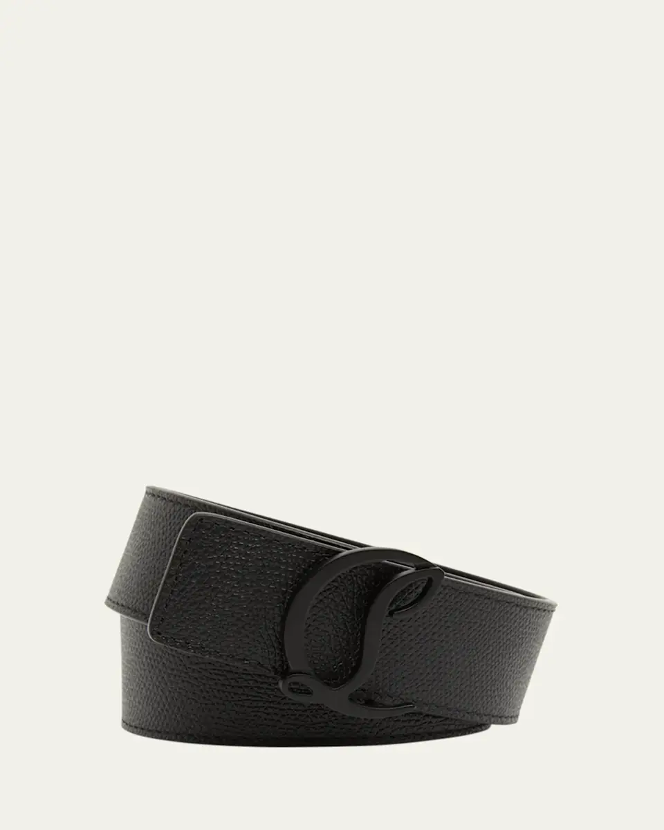 Christian Louboutin Men's Mooncrest-Buckle Reversible Leather Belt | Thumbnail 2