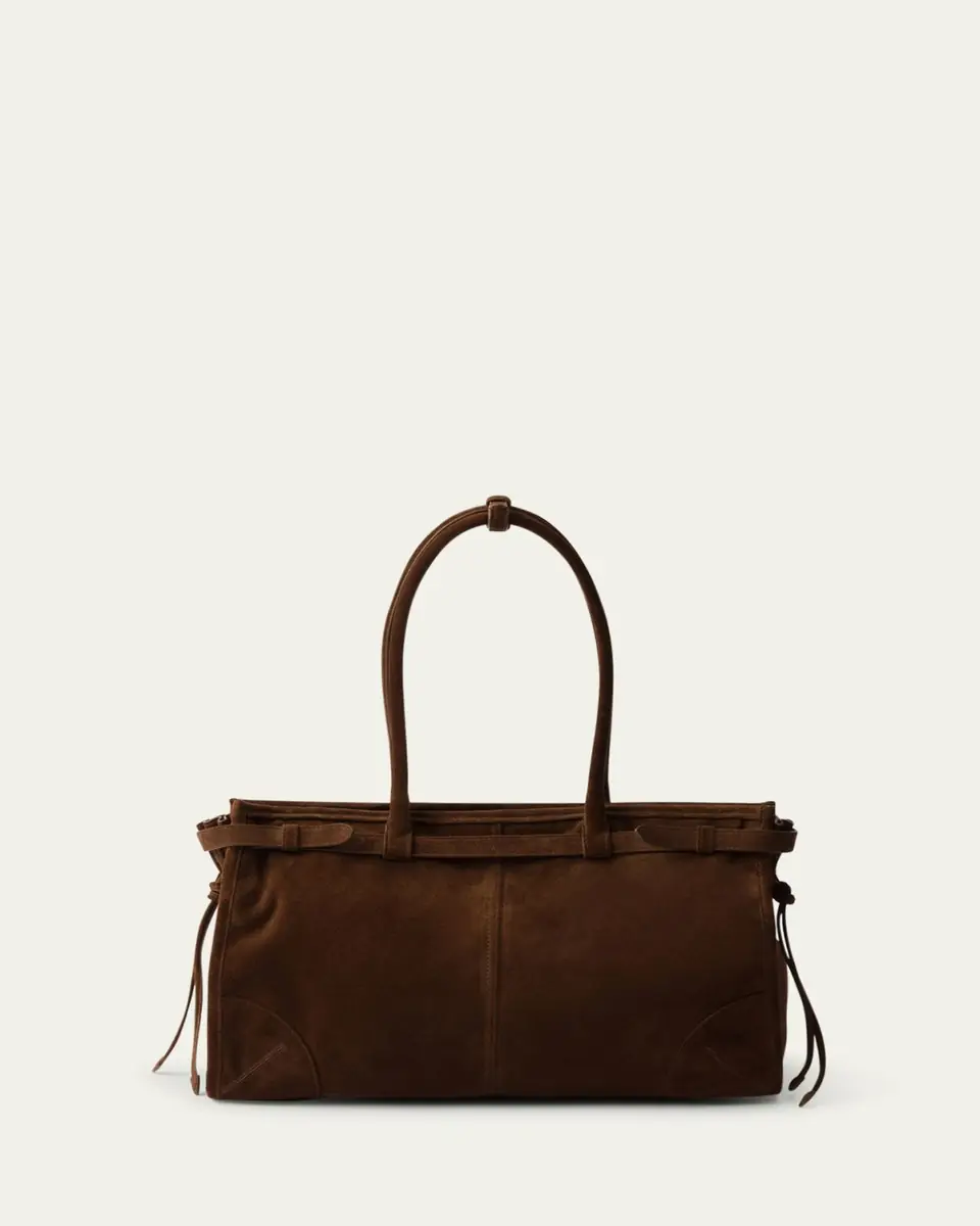 Prada Buckle Suede Top-Handle Bag | Thumbnail 3