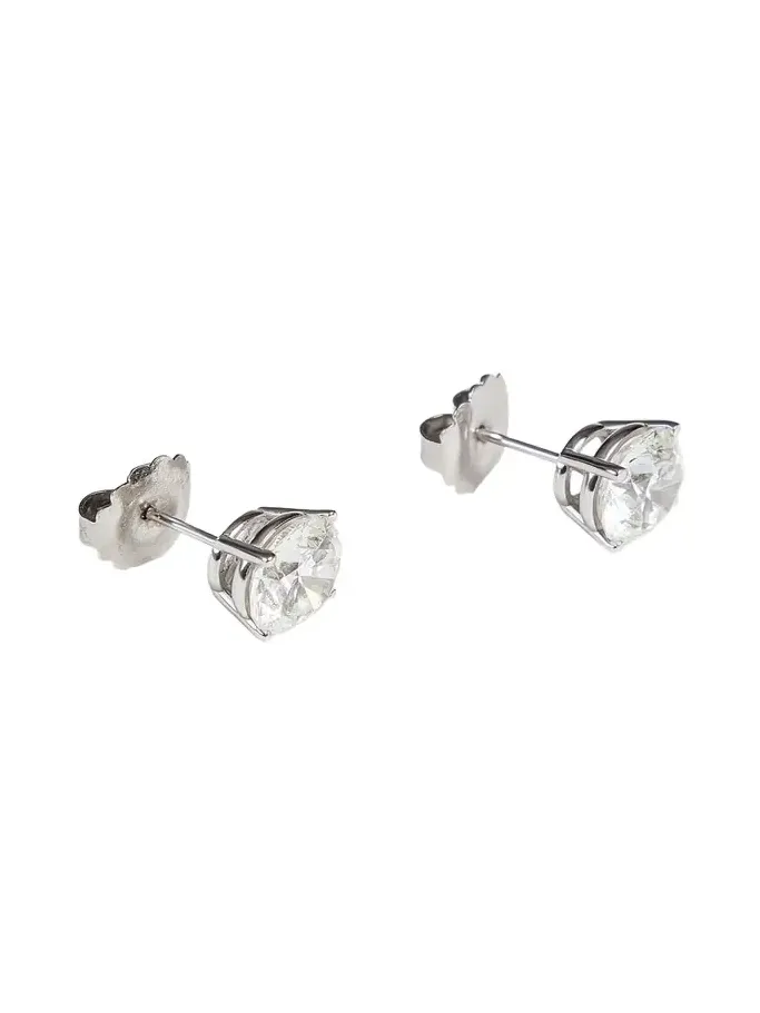 14K White Gold Lab Grown Diamond Stud Earrings, 5.00tcw