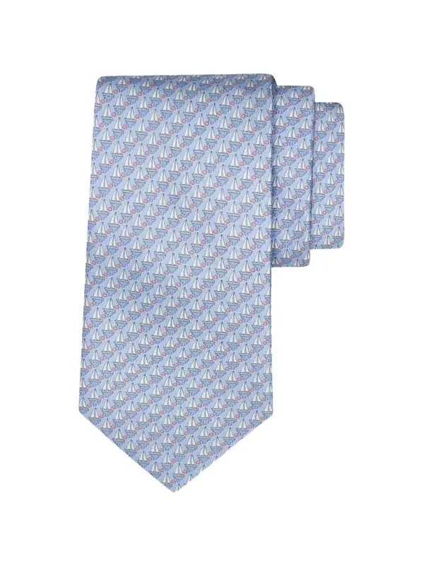 Men's Sailboat Micro-Print Tie
