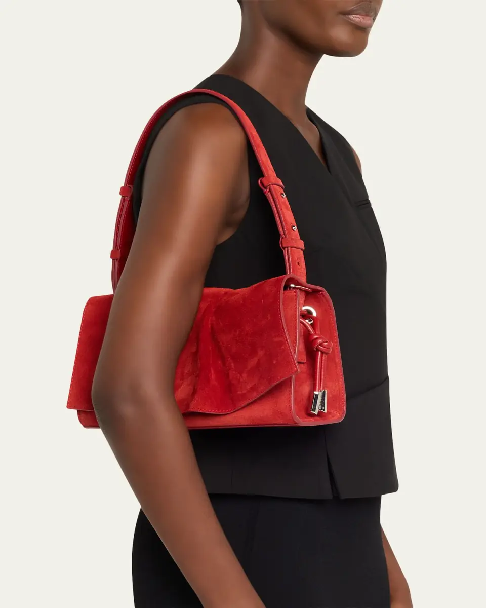 Christian Louboutin Baggy Small Shoulder Bag in Suede | Thumbnail 16 Christian Louboutin Baggy Small Shoulder Bag in Suede | Thumbnail 16
