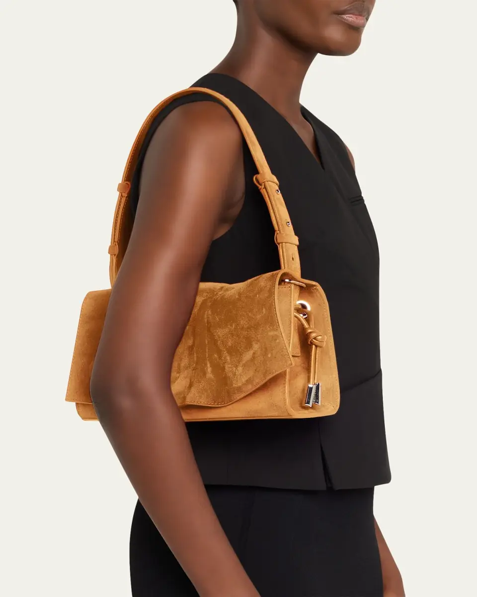 Christian Louboutin Baggy Small Shoulder Bag in Suede | Thumbnail 7 Christian Louboutin Baggy Small Shoulder Bag in Suede | Thumbnail 7