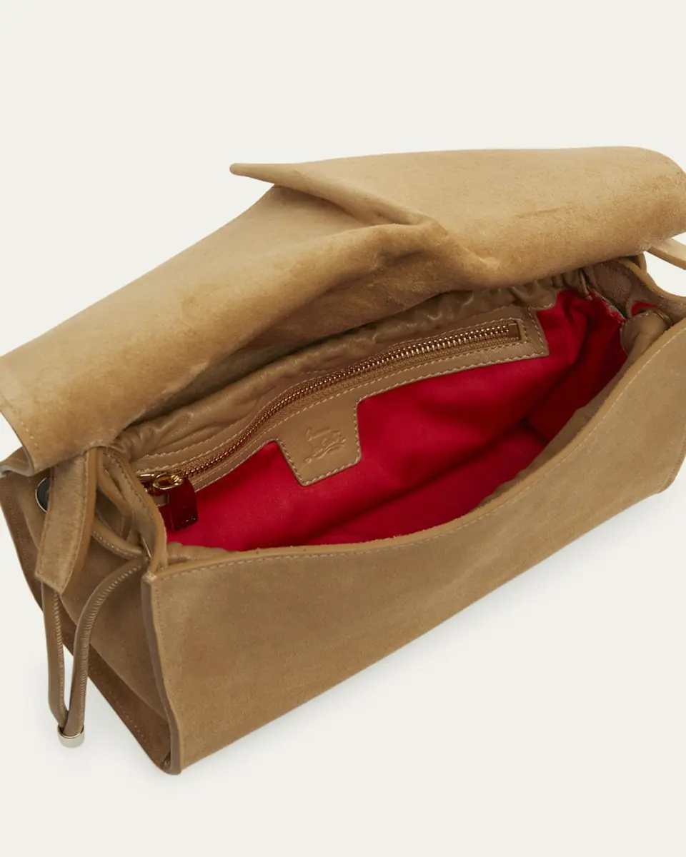 Christian Louboutin Baggy Small Shoulder Bag in Suede | Thumbnail 9 Christian Louboutin Baggy Small Shoulder Bag in Suede | Thumbnail 9