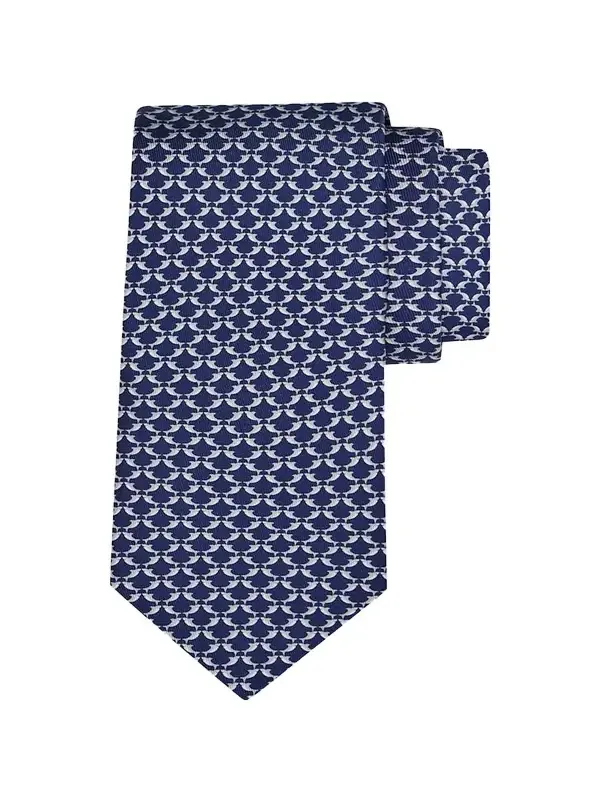 Men's Geometric Fish-Print Tie