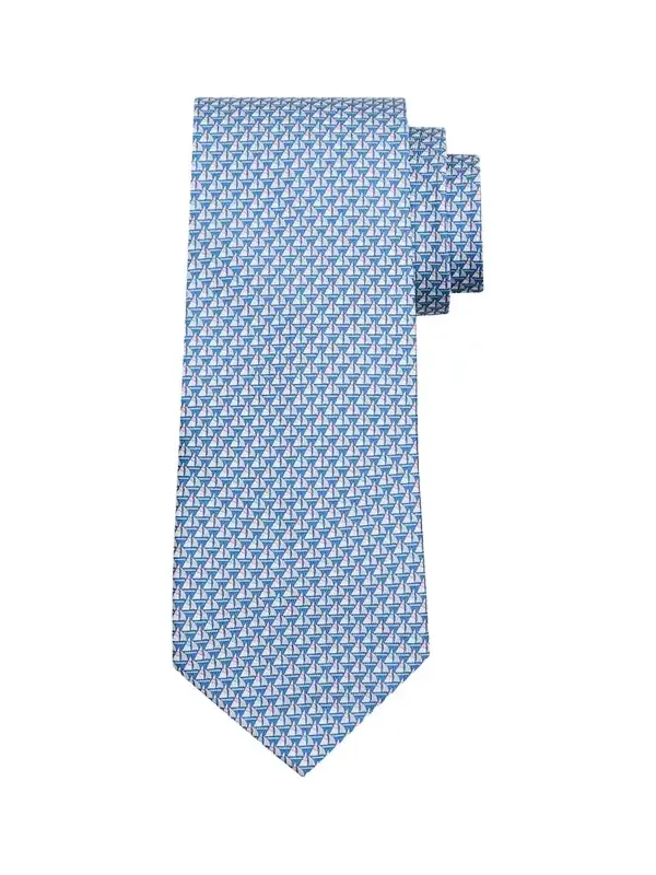 Men's Micro-Sailboat Print Tie