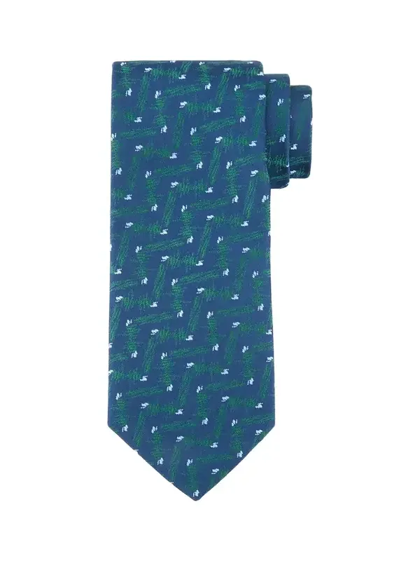 Charvet Men's Chevron Dot Silk Tie