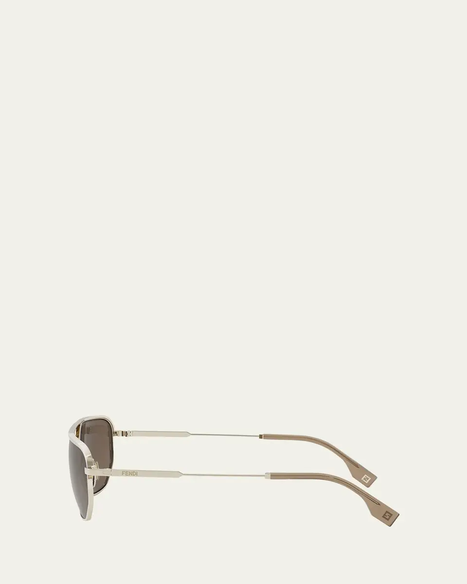 Fendi Men's Travel Metal Rectangle Sunglasses | Thumbnail 4 Fendi Men's Travel Metal Rectangle Sunglasses | Thumbnail 4