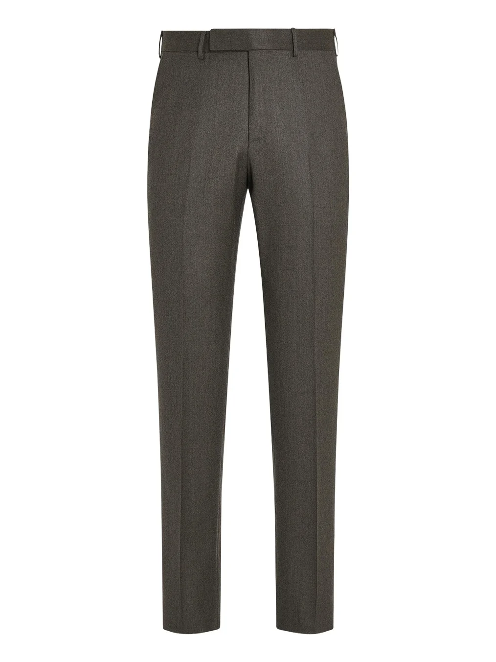 Zegna Men's Wool Flannel Flat-Front Trousers