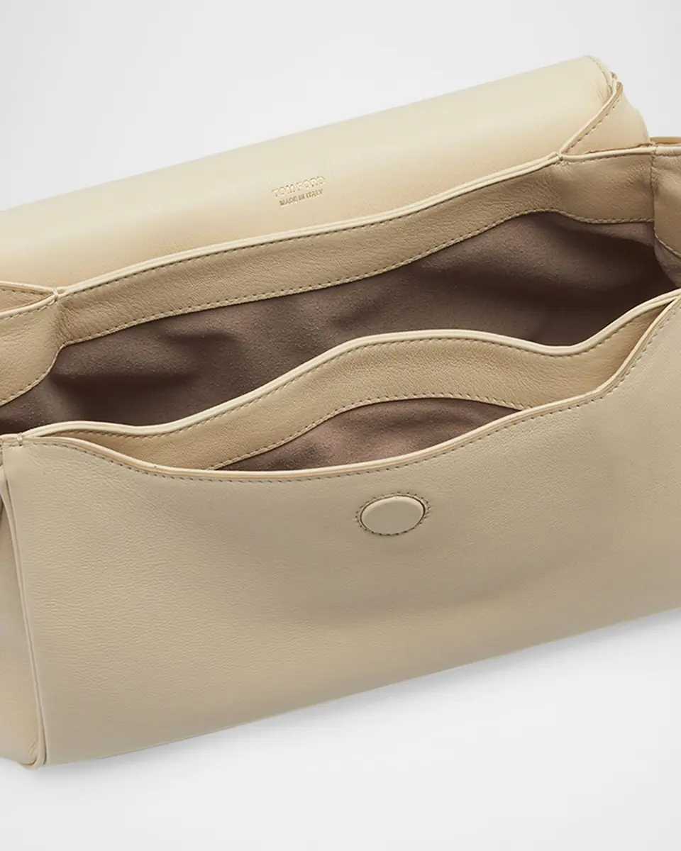 TOM FORD Tara Flap Shoulder Bag in Grain Leather | Thumbnail 3