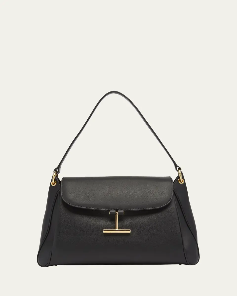 TOM FORD Tara Flap Shoulder Bag in Grain Leather | Thumbnail 7