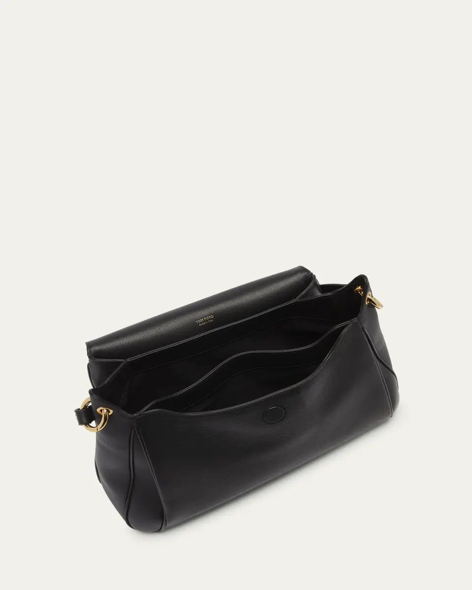 TOM FORD Tara Flap Shoulder Bag in Grain Leather | Thumbnail 10