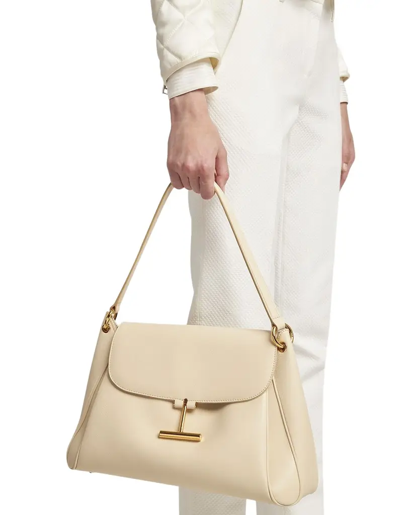 TOM FORD Tara Flap Shoulder Bag in Grain Leather | Image 1 TOM FORD Tara Flap Shoulder Bag in Grain Leather | Image 1