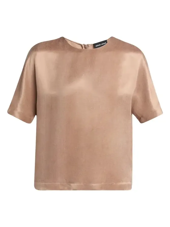 Short Sleeve Viscose-Blend Top