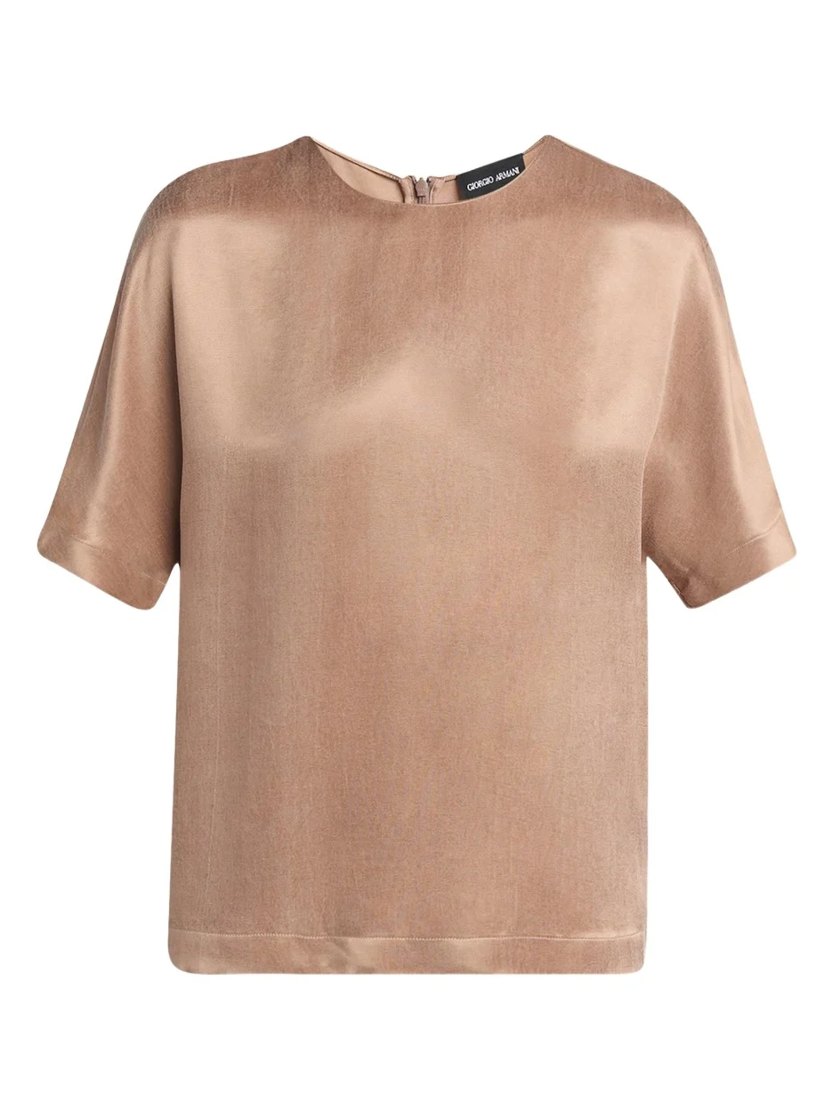 Giorgio Armani Short Sleeve Viscose-Blend Top