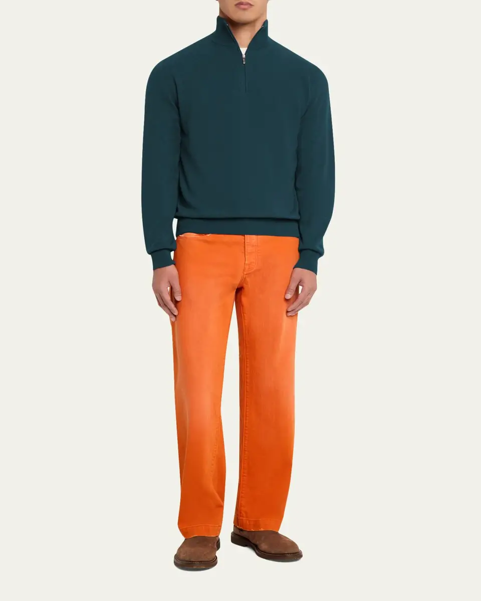 Massimo Alba Men's Cashmere Half-Zip Sweater | Thumbnail 2