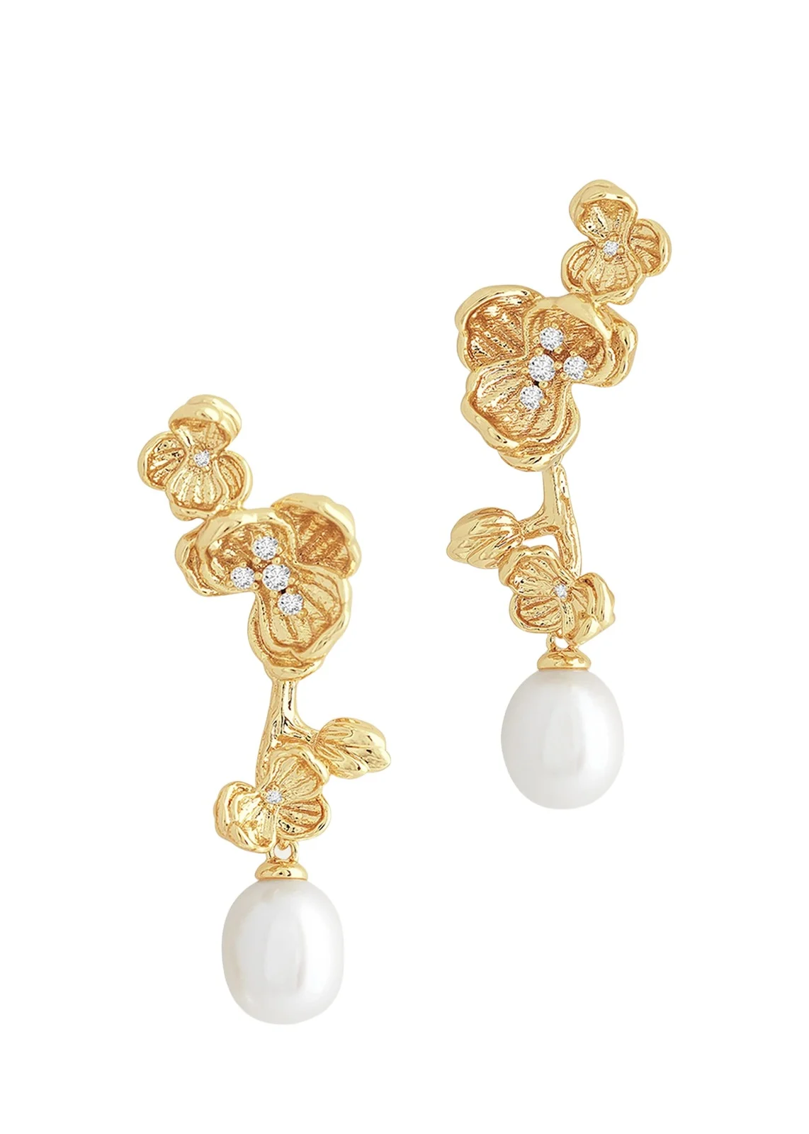 Orchid Pearl Drop Earrings Orchid Pearl Drop Earrings