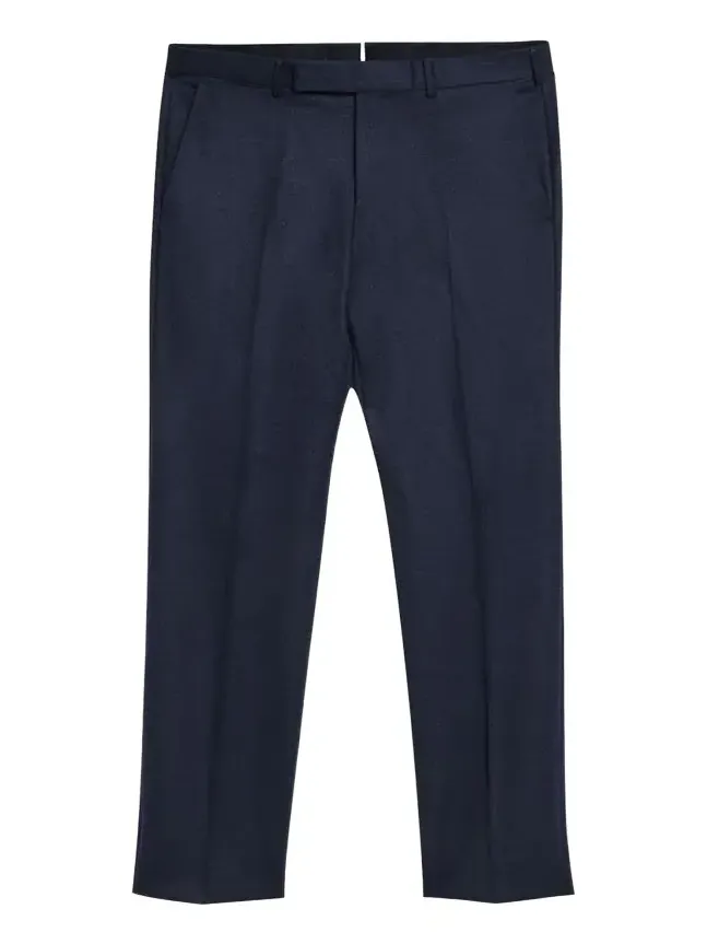 Zegna Men's Wool Flannel Flat-Front Trousers