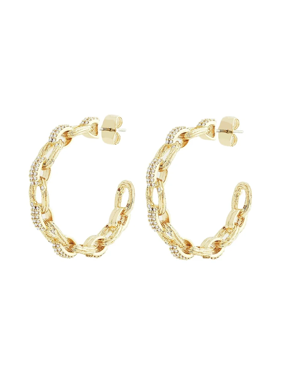 Enchanted Forest Chain Hoop Earrings