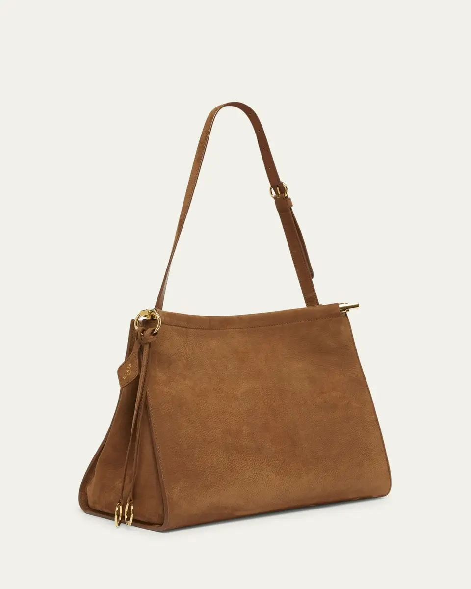 ALAÏA Le Click Medium Square Tote Bag in Nubuck Leather | Thumbnail 3 ALAÏA Le Click Medium Square Tote Bag in Nubuck Leather | Thumbnail 3