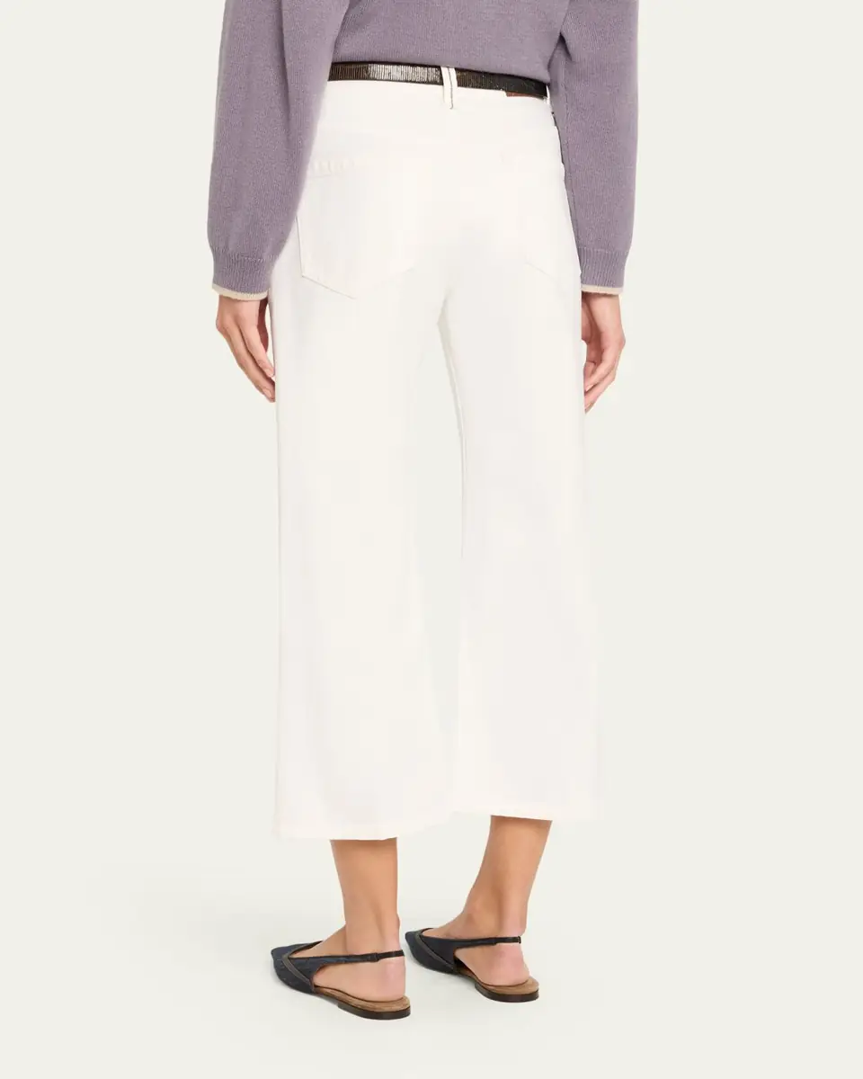 Brunello Cucinelli Contemporary Square Straight-Leg Capri Jeans | Thumbnail 3