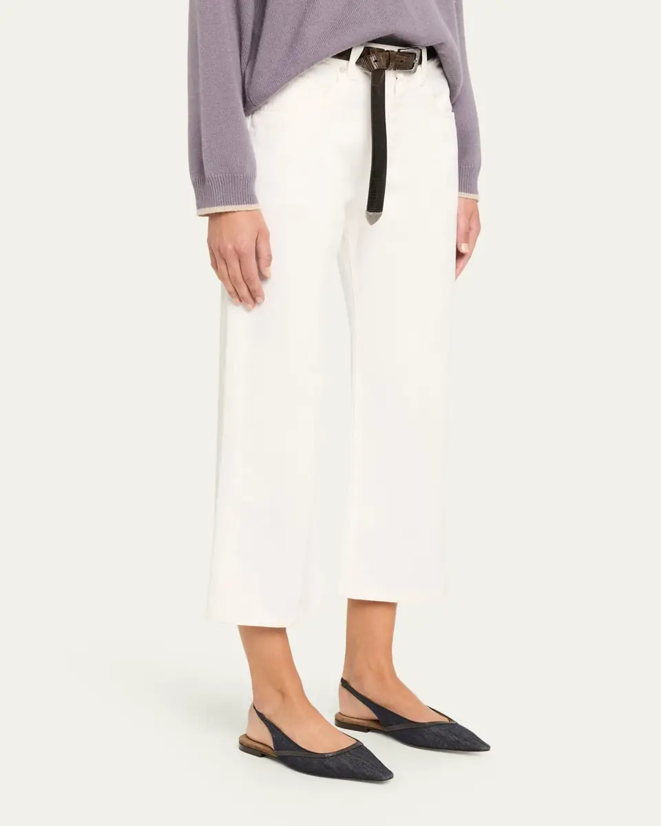 Brunello Cucinelli Contemporary Square Straight-Leg Capri Jeans | Thumbnail 4