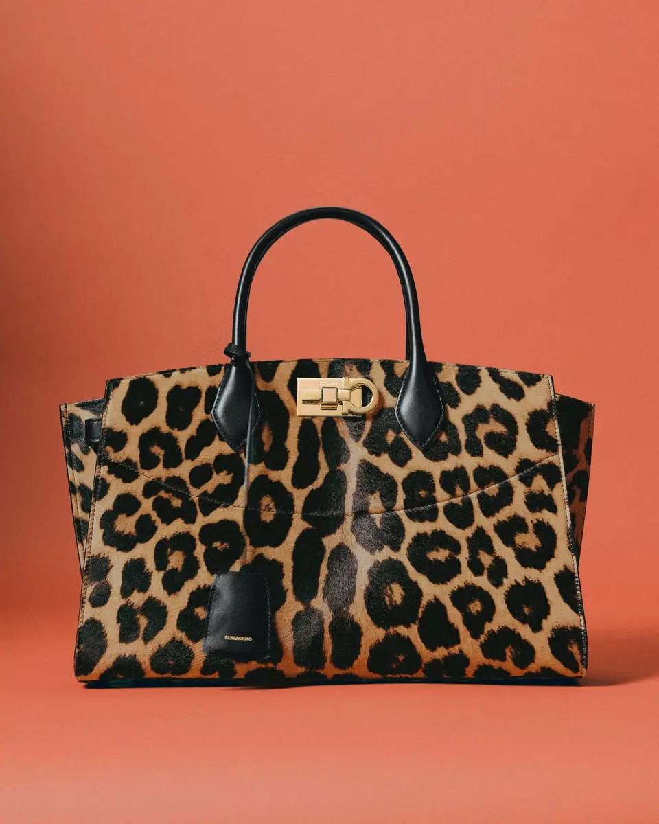 Ferragamo The New Studio Leopard Calf Hair Top-Handle Bag | Thumbnail 4