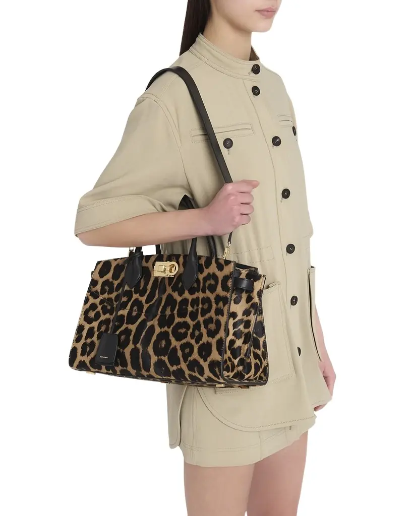The New Studio Leopard Calf Hair Top-Handle Bag The New Studio Leopard Calf Hair Top-Handle Bag