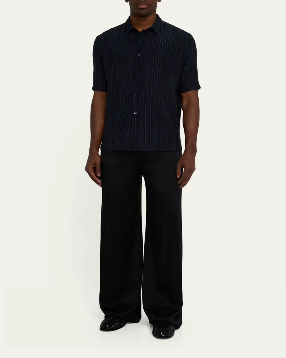 Saint Laurent Men's Tonal Stripe Button-Down Shirt | Thumbnail 6 Saint Laurent Men's Tonal Stripe Button-Down Shirt | Thumbnail 6