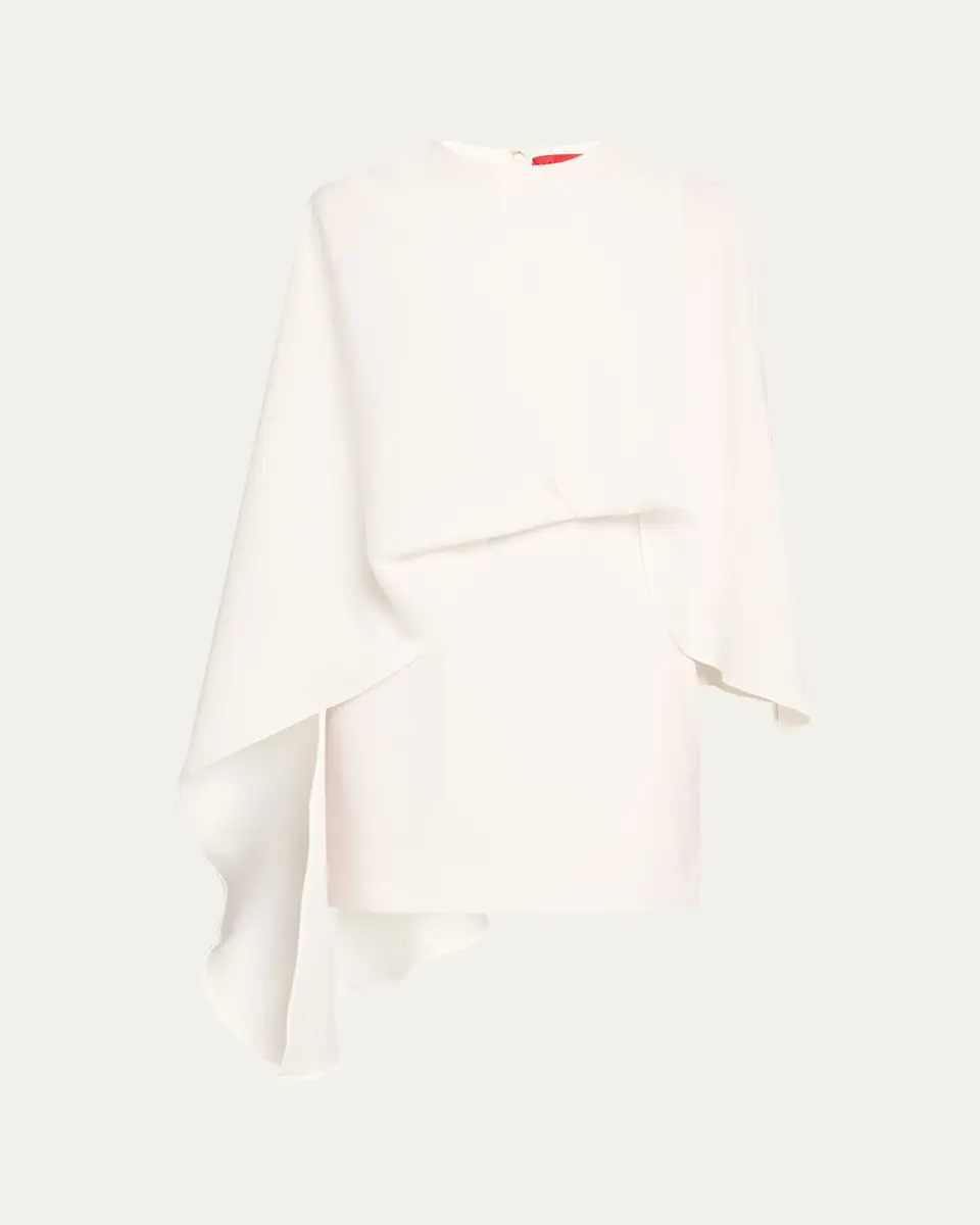 Halston Laure Asymmetric Draped Crepe Mini Dress | Thumbnail 5 Halston Laure Asymmetric Draped Crepe Mini Dress | Thumbnail 5
