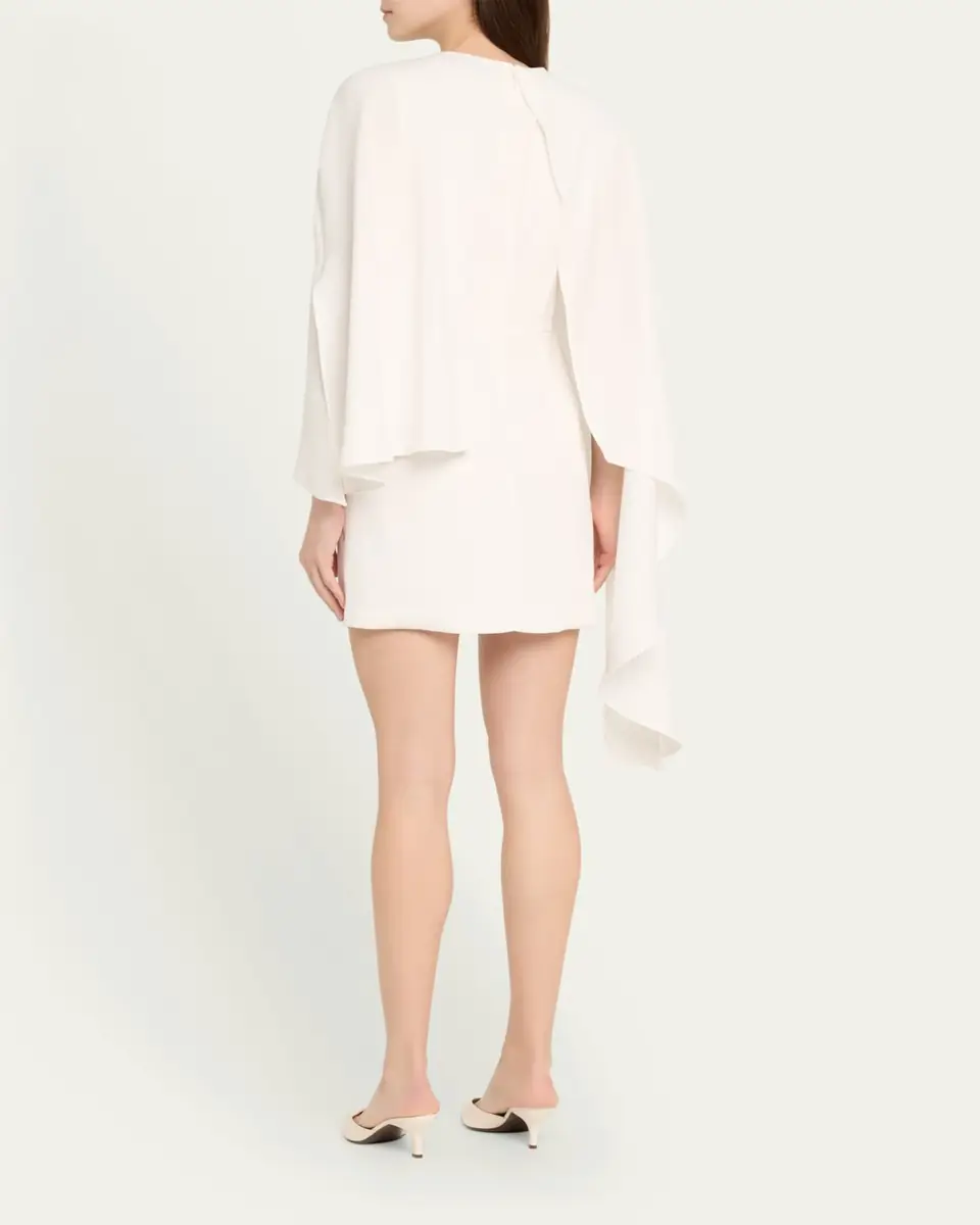 Halston Laure Asymmetric Draped Crepe Mini Dress | Thumbnail 7 Halston Laure Asymmetric Draped Crepe Mini Dress | Thumbnail 7