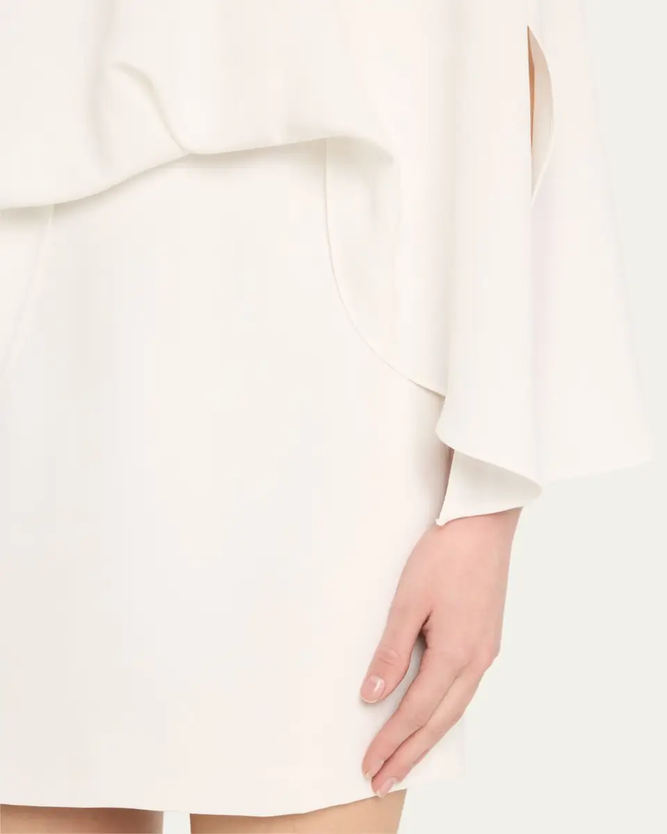 Halston Laure Asymmetric Draped Crepe Mini Dress | Thumbnail 9 Halston Laure Asymmetric Draped Crepe Mini Dress | Thumbnail 9