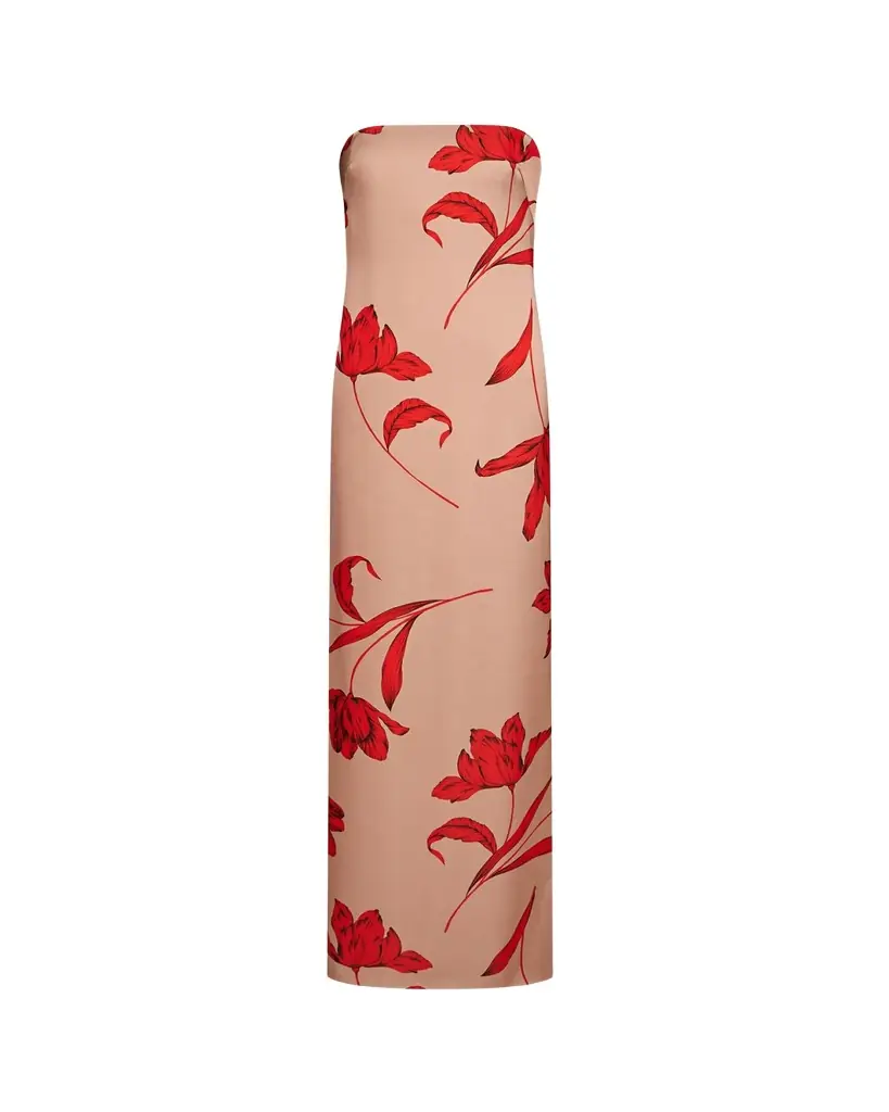 Halston Manuela Strapless Floral-Print Column Gown | Image 1 Halston Manuela Strapless Floral-Print Column Gown | Image 1