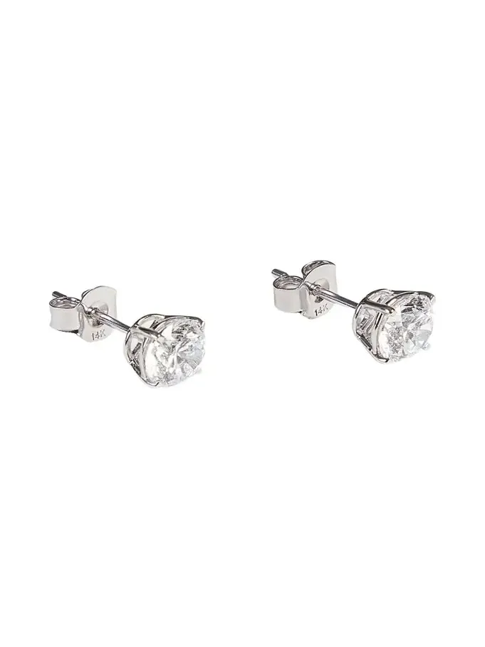 14K White Gold Lab Grown Diamond Stud Earrings, 2.00tcw 14K White Gold Lab Grown Diamond Stud Earrings, 2.00tcw