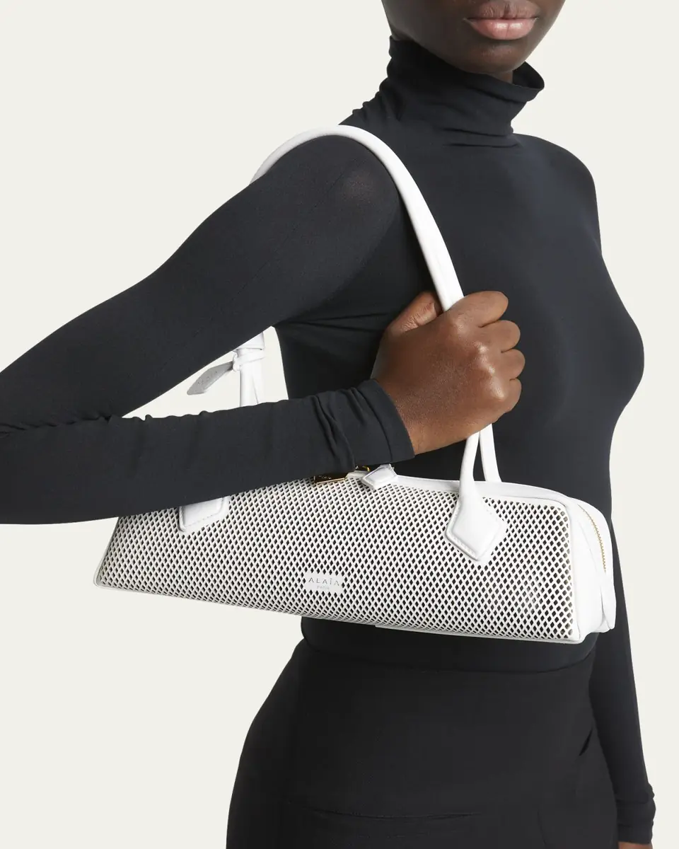 Alaïa Le Teckel Medium Shoulder Bag in Fishnet Leather | Thumbnail 7