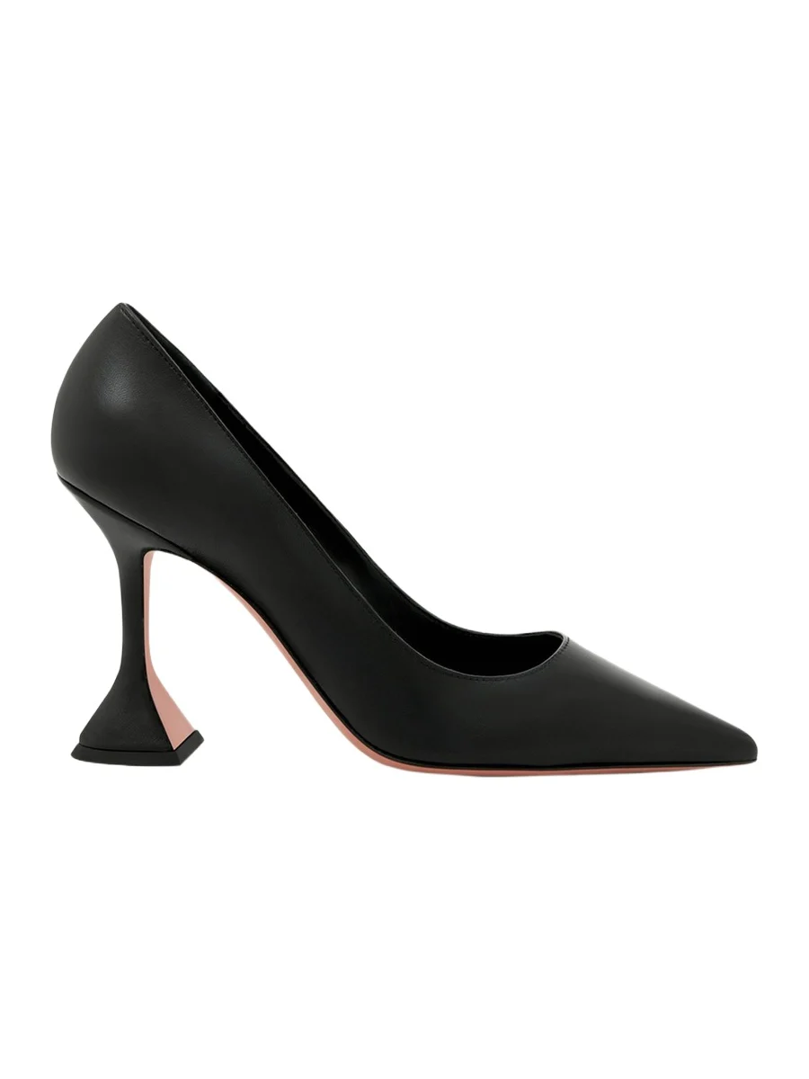 Amina Muaddi Ami Pointed Leather Pumps