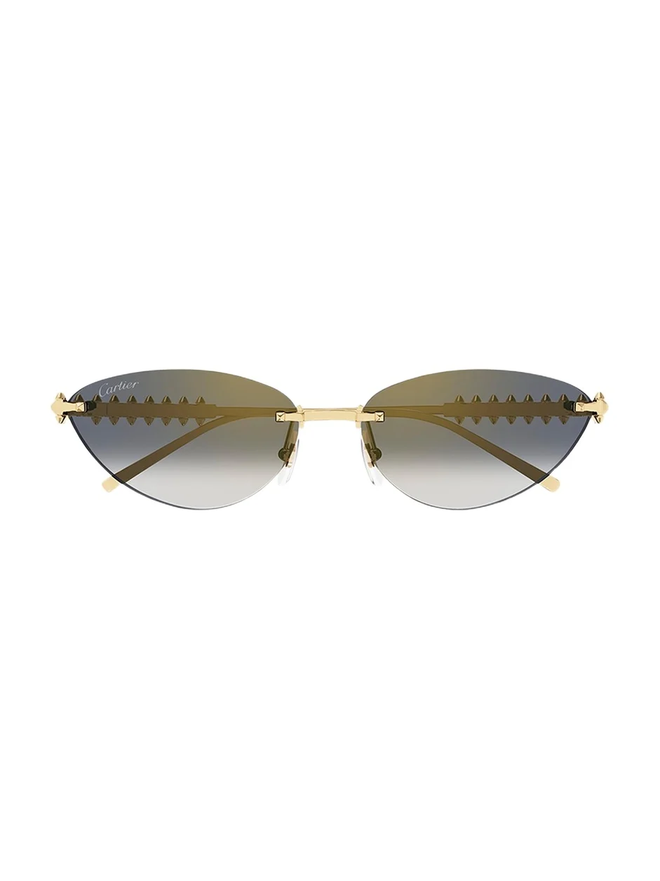 Cartier Rimless Metal Cat-Eye Sunglasses