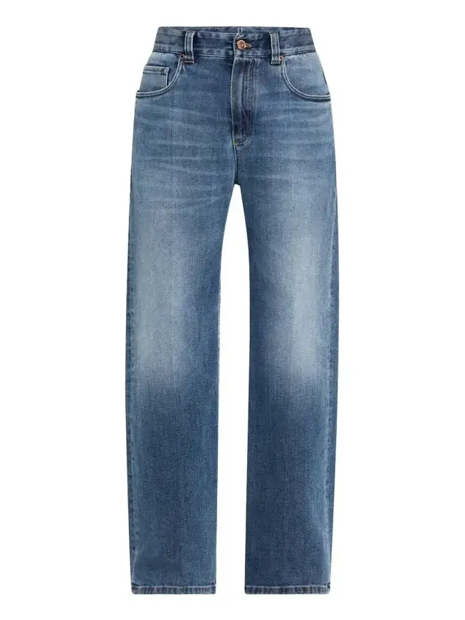 Soft Denim Loose Stove Pipe Jeans