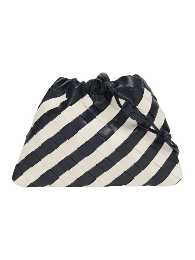 Dustbag Small Striped Leather Pouch Crossbody Bag Dustbag Small Striped Leather Pouch Crossbody Bag