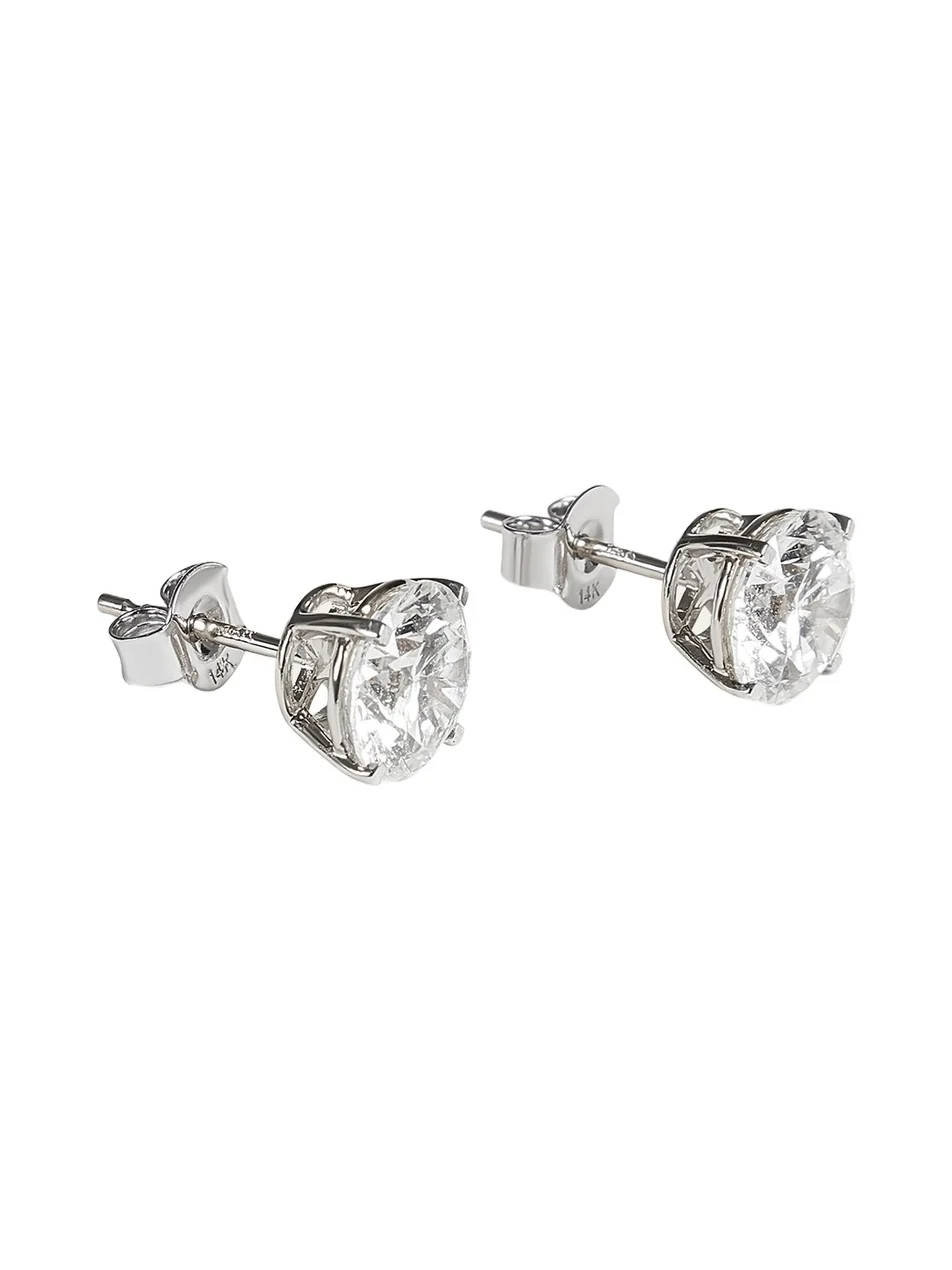 14K White Gold Lab Grown Diamond Stud Earrings, 4.00tcw